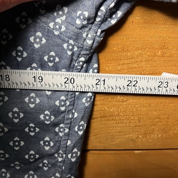 Faherty Men's Gray Patterned Button up Geometric Shirt Med Short Sleeve Summer - Picture 2 of 10